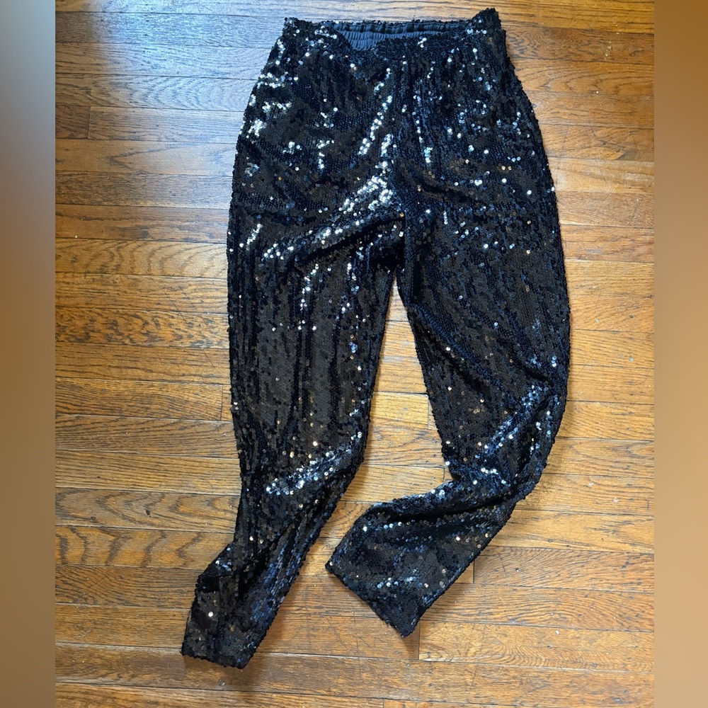 Black sequin pants